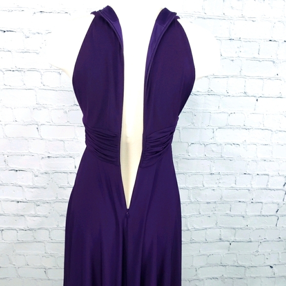 Jessica Howard Womens Formal Dress Size 4 Deep Purple Prom Flowy Evening Gown - Picture 6 of 13